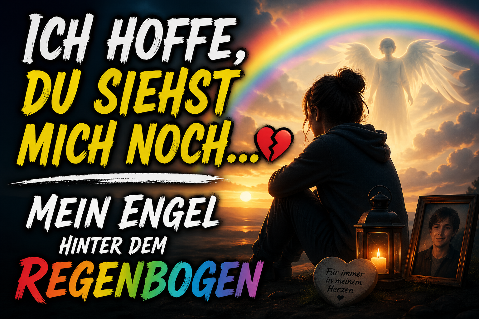 Hinter dem Regenbogen bist du mein Engel