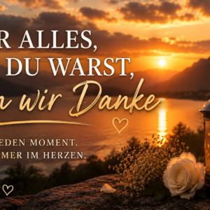 Für alles, was du warst, sagen wir Danke