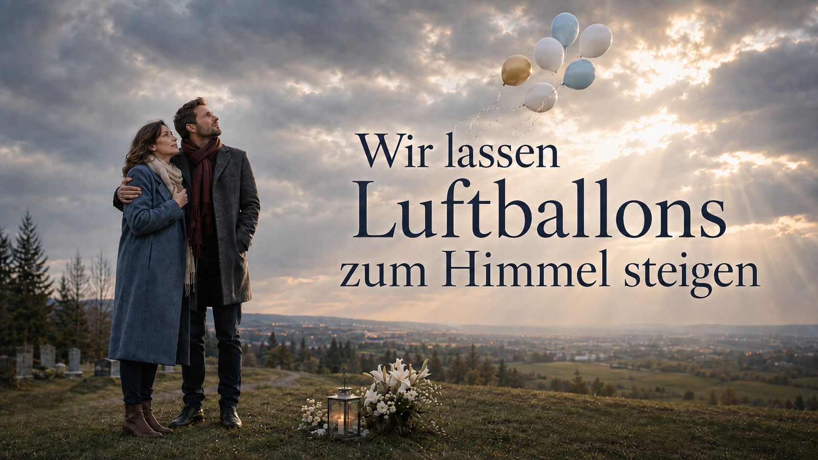 Wir lassen Luftballons zum Himmel steigen